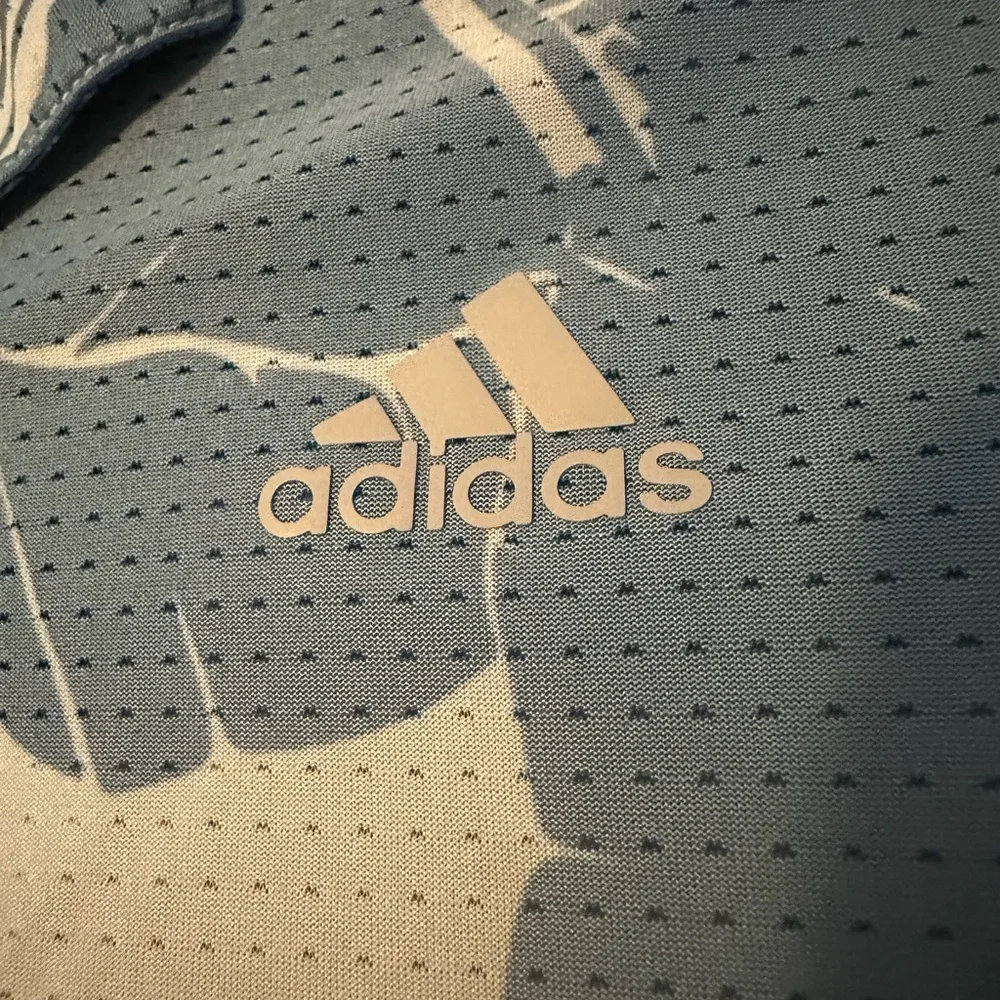 Adidas Golf Blue Leaf Print Men's Polo Shirt